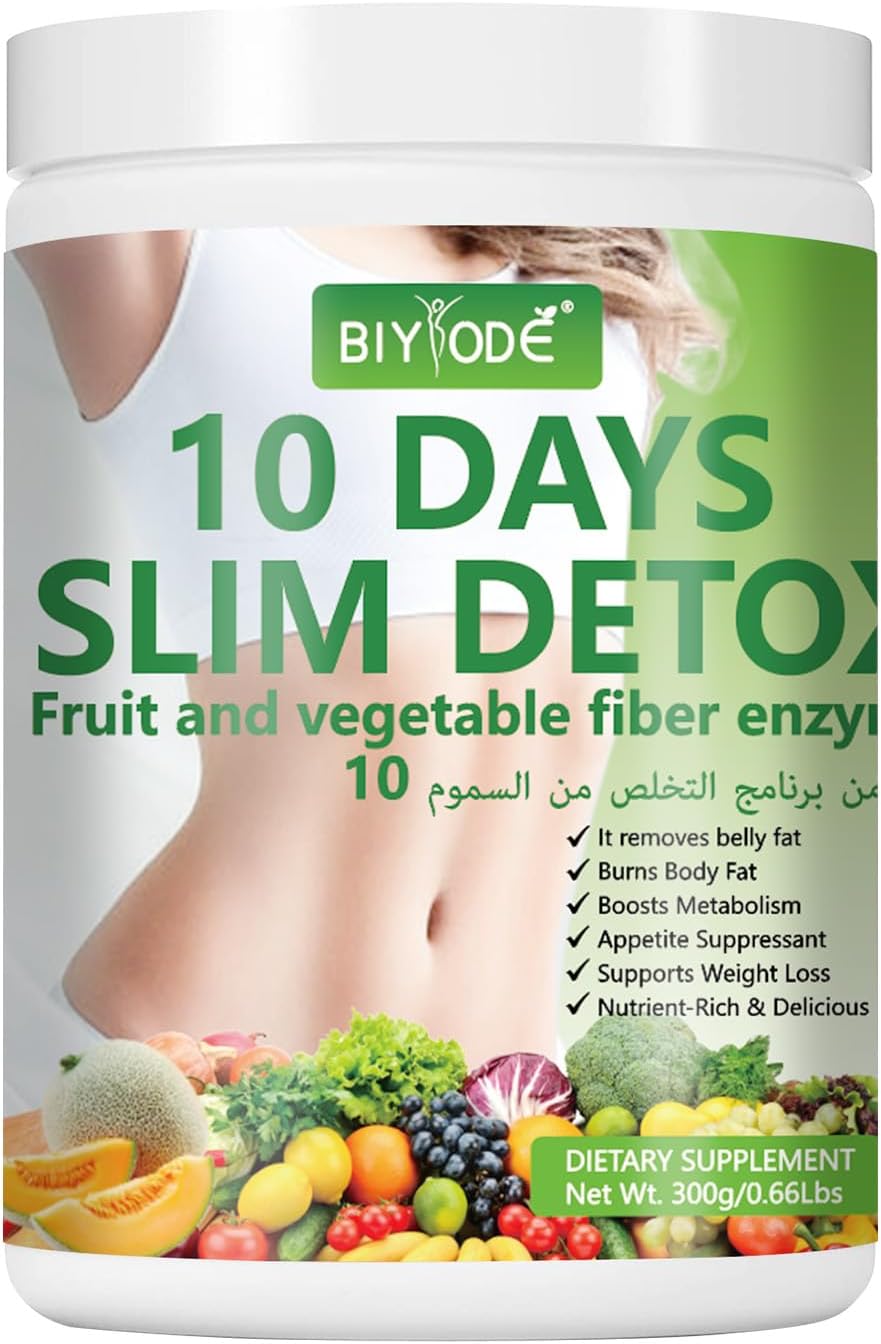 Biyode Slim Detox 10 Días Control de Peso, Promueve la Digestión y la Quema de Grasa, Té en Sobres de Frutas y Verduras en Polvo