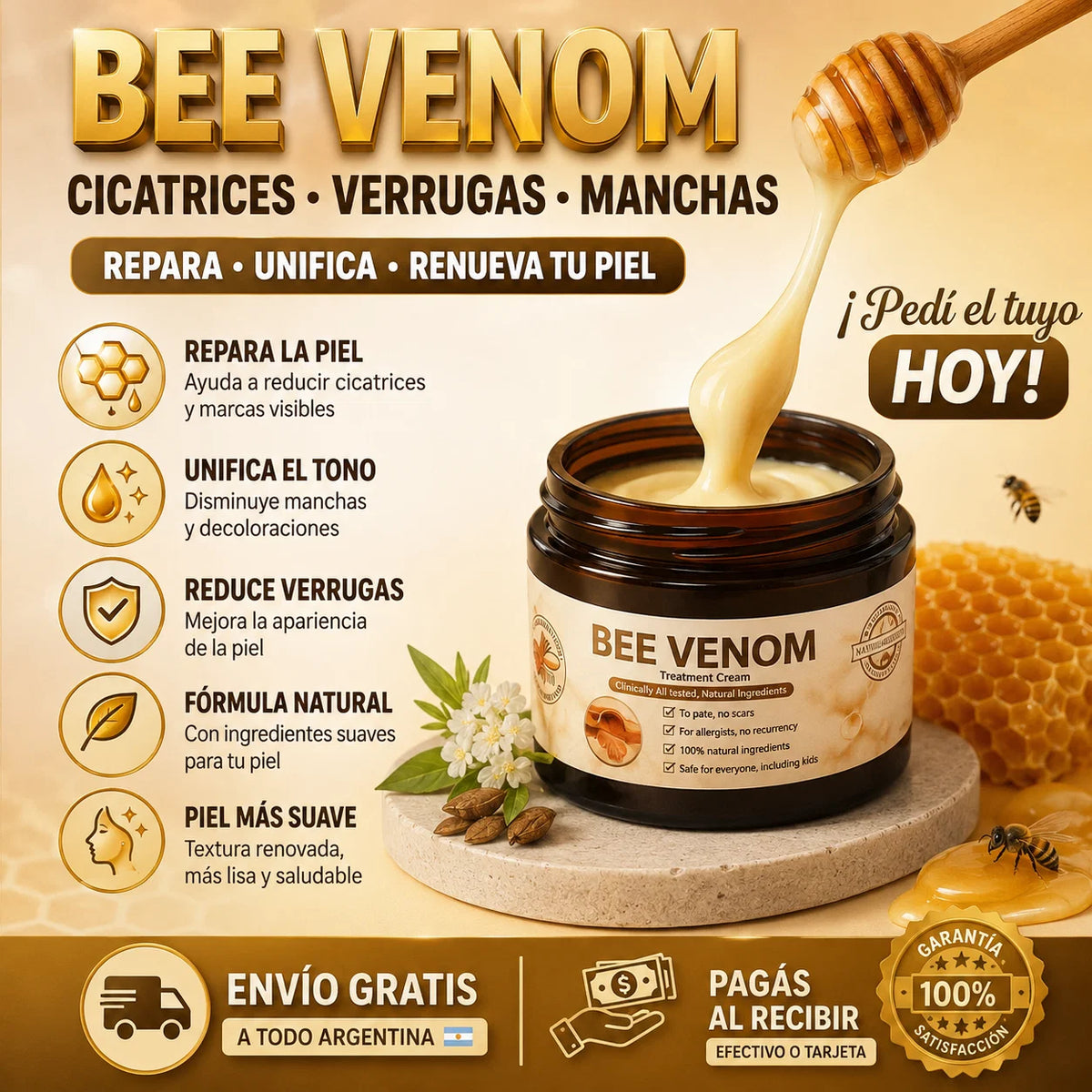 Bee Venom Cicatrices Verrugas Manchas